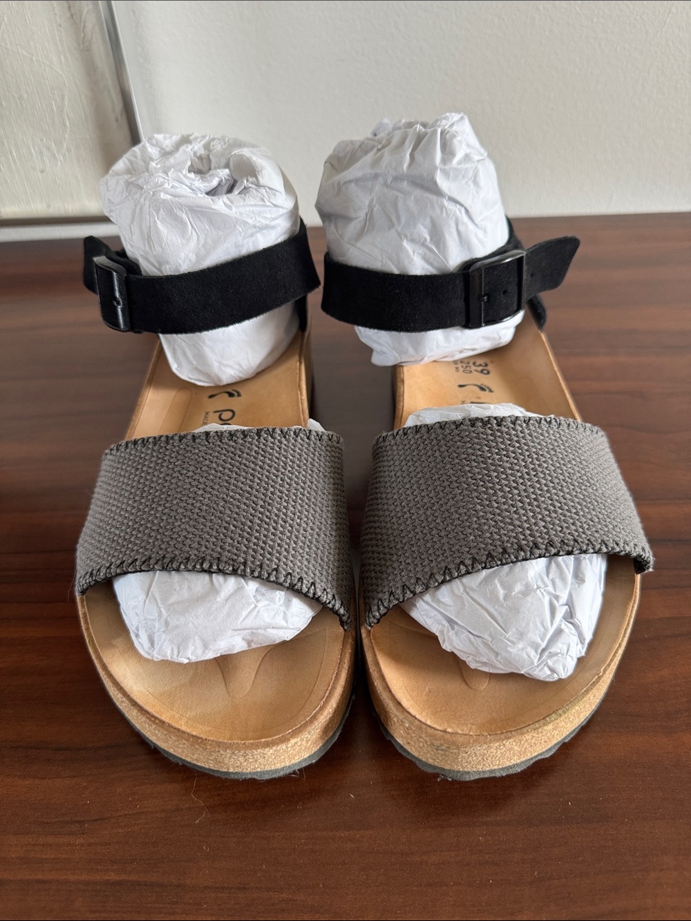 Birkenstock Papillio Glenda Anthracite Suede Canvas Sandal 39 8-8.5 - Picture 2 of 8
